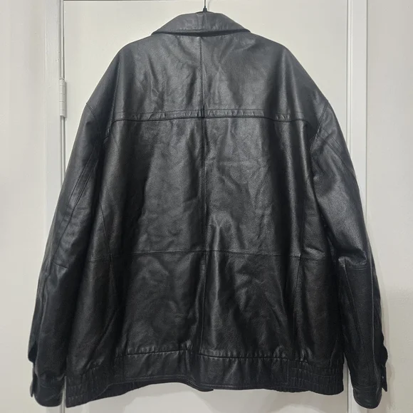Harbor Bay Genuine Leather Black Biker Outlaw Jacket 4XL Tall - Picture 7 of 11